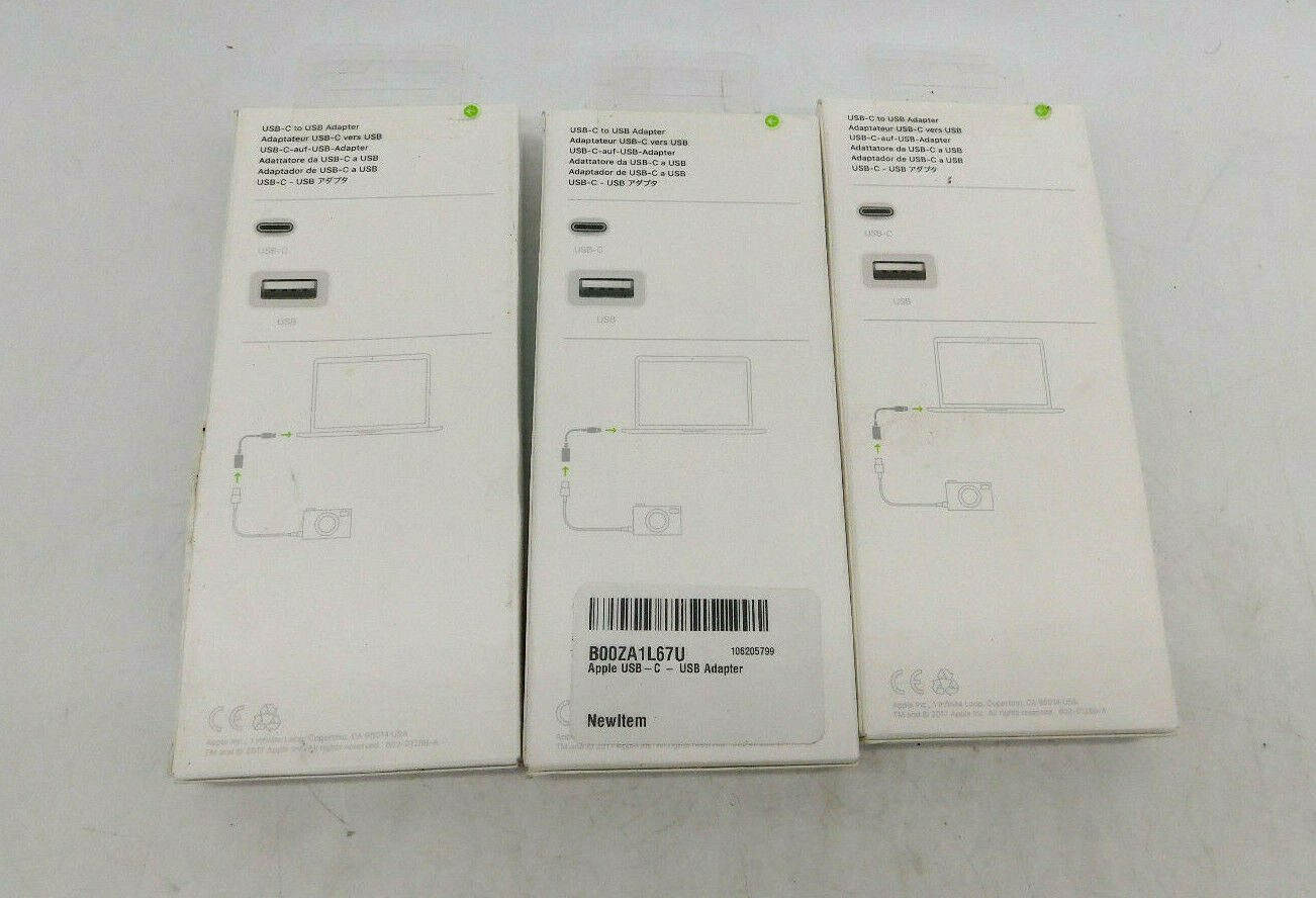 Lot Of 3 Apple Mj1m2am A Usb C To Usb Adapter
