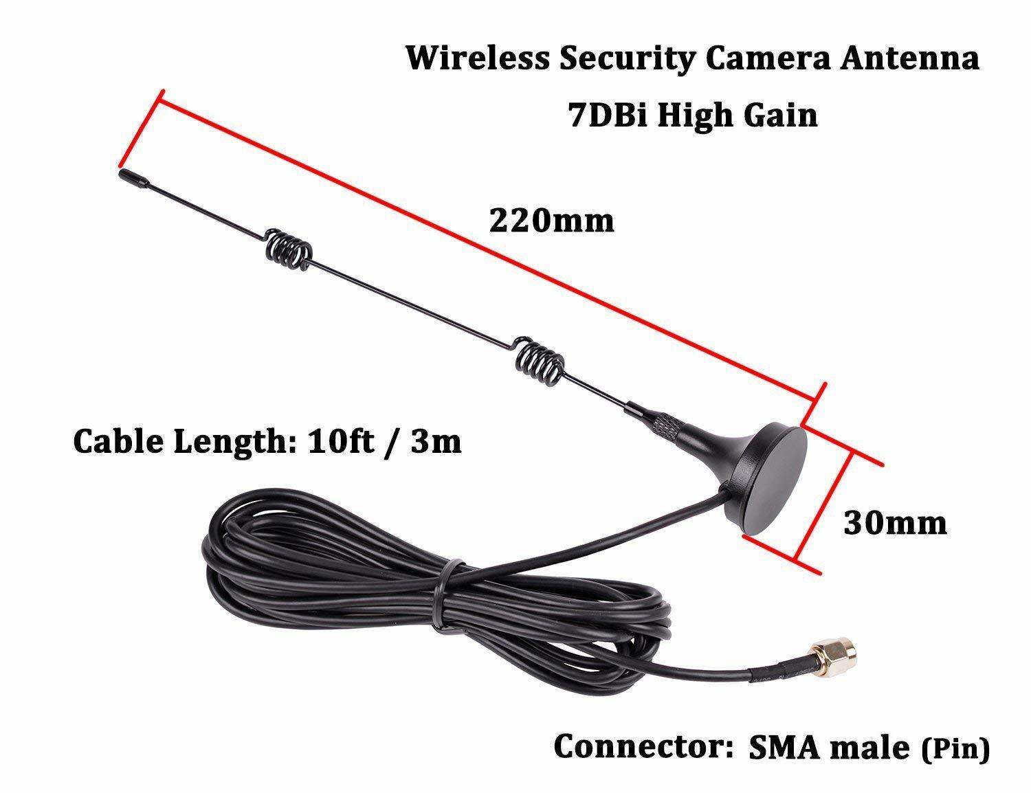 TMEZON 4pcs 3M/10ft Wifi Extension Antenna Stick Wire Code for Wireless  Security Camera