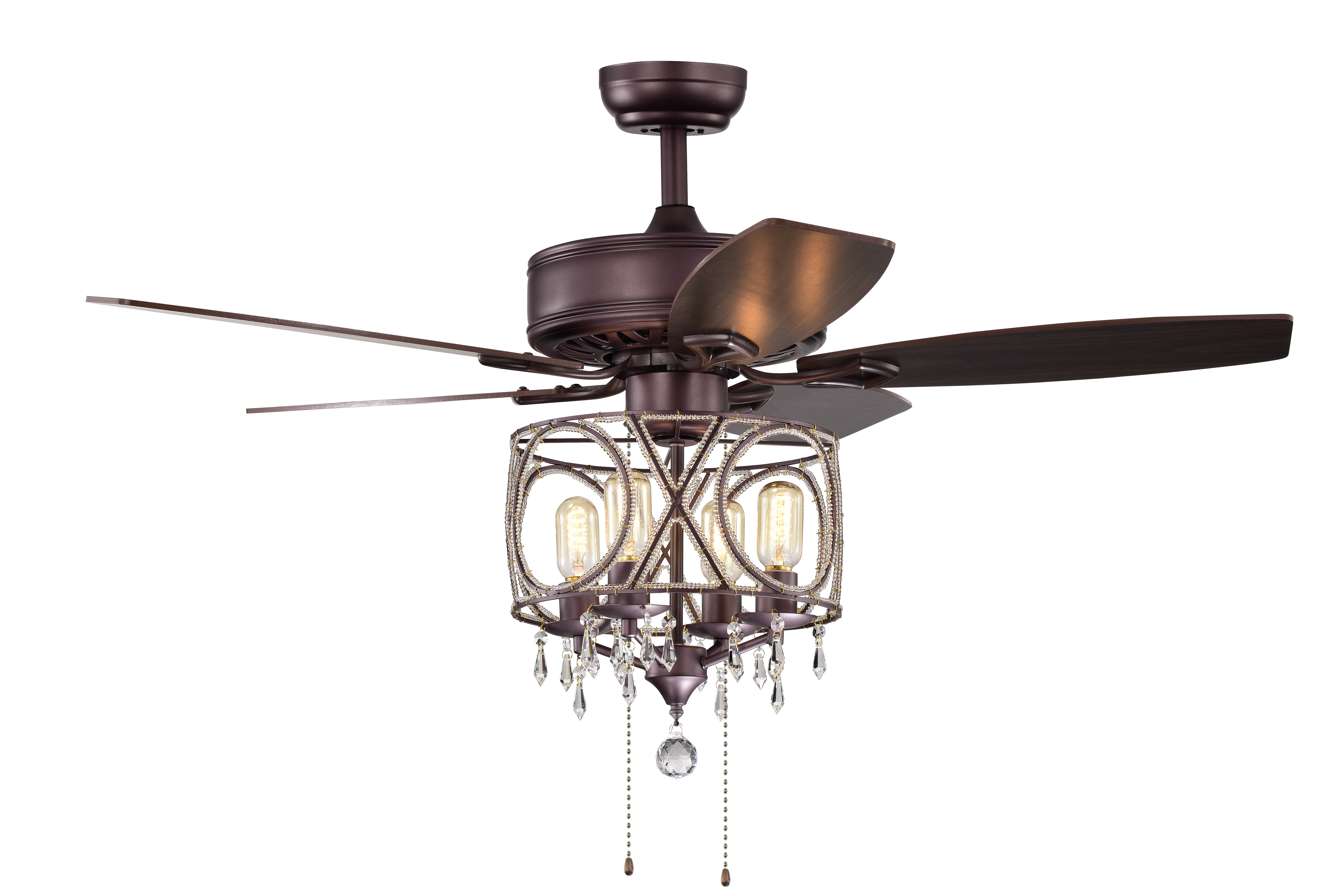 Treehouse NY 52" Capella 5 Blade Chandelier Ceiling Fan with Pull Chain and Light Kit Included