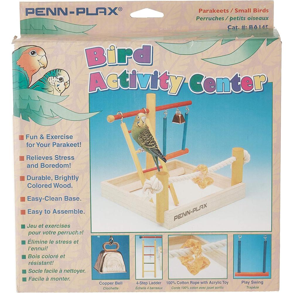 Penn-Plax Bird Life Wooden Playpen – Perfect for Parakeets, Lovebirds, and Parrotlets – Small