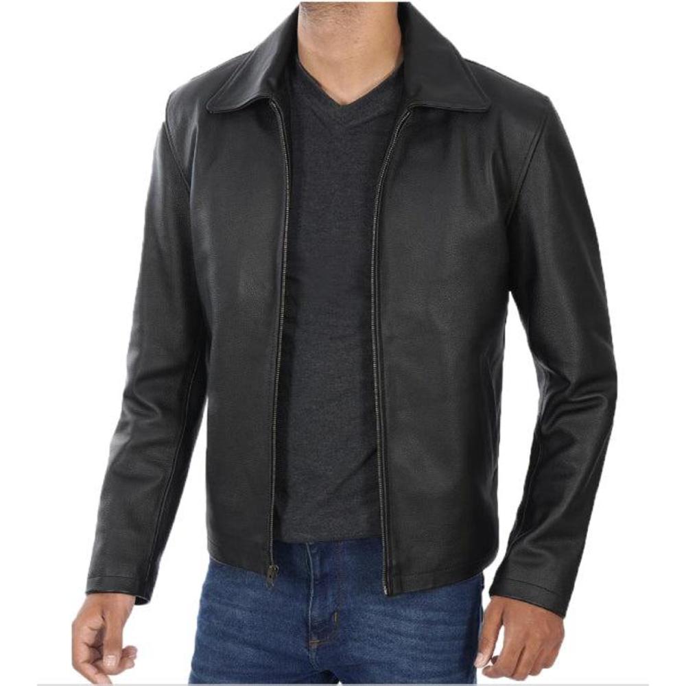 Jnriver JNLJ0105 Reeves Vintage Leather Jacket Black
