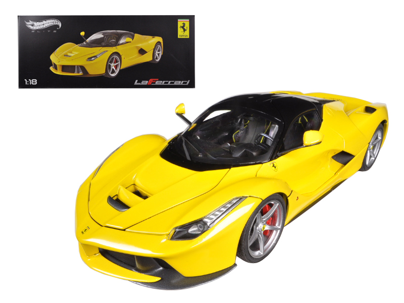Hot Wheels Ferrari LaFerrari F70 Hybrid Yellow with Black Top "Elite Edition" Series 1/18 Diecast Model Car by Hot Wheels