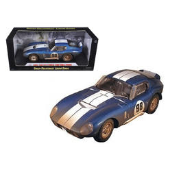SHELBY COLLECTIBLES 1965 Shelby Cobra Daytona #98 Blue with White Stripes After Race (Dirty Version) 1/18 Diecast Model Car by Shelby Collectibles