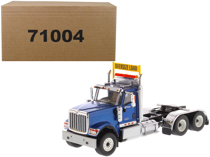 DieCast Masters International HX520 Day Cab Tandem Tractor Blue 1/50 Diecast Model by Diecast Masters