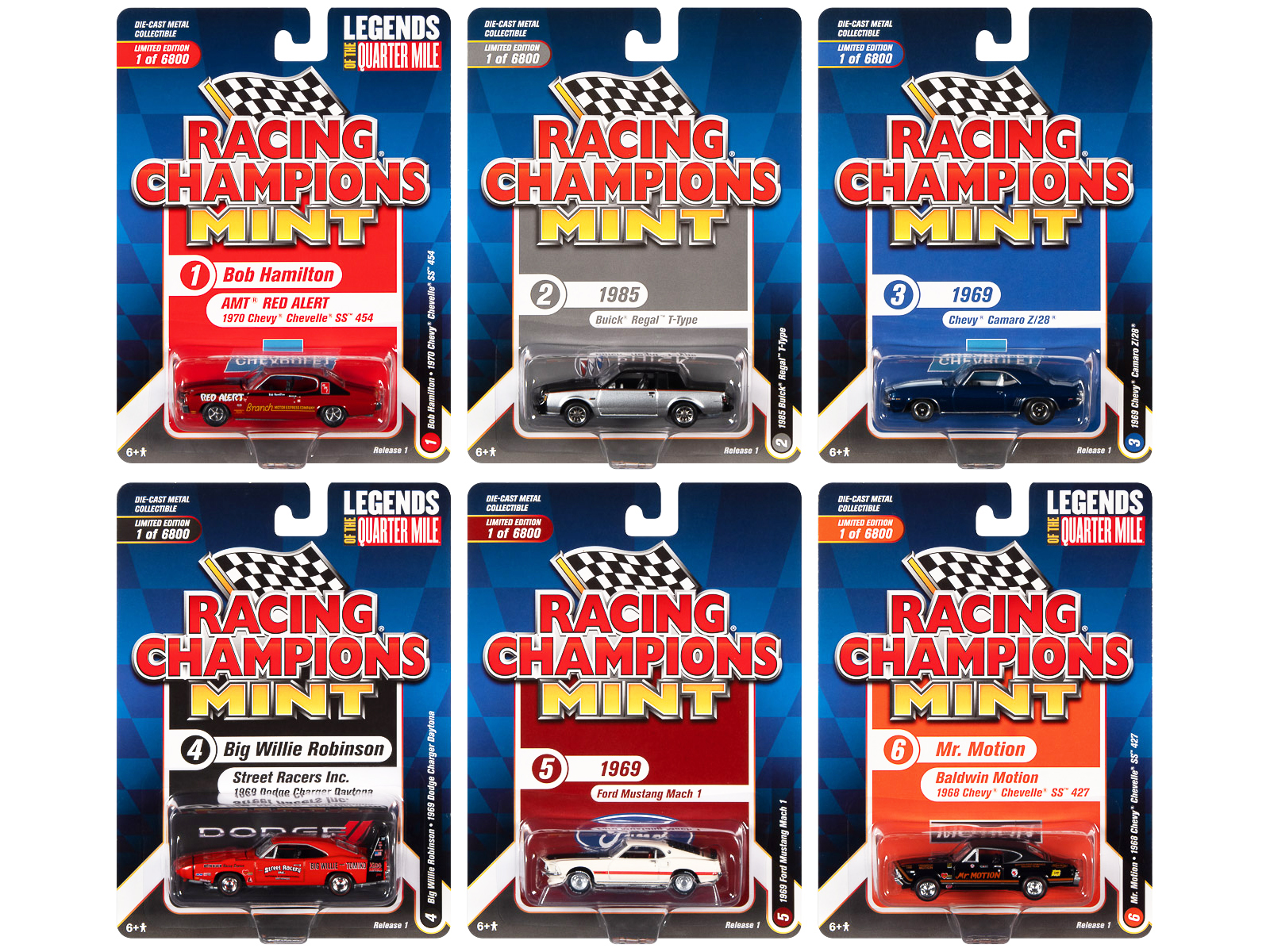 RACING CHAMPIONS "Racing Champions Mint 2022" Set of 6 Cars Release 1 1/64 Diecast Model Cars by Racing Champions