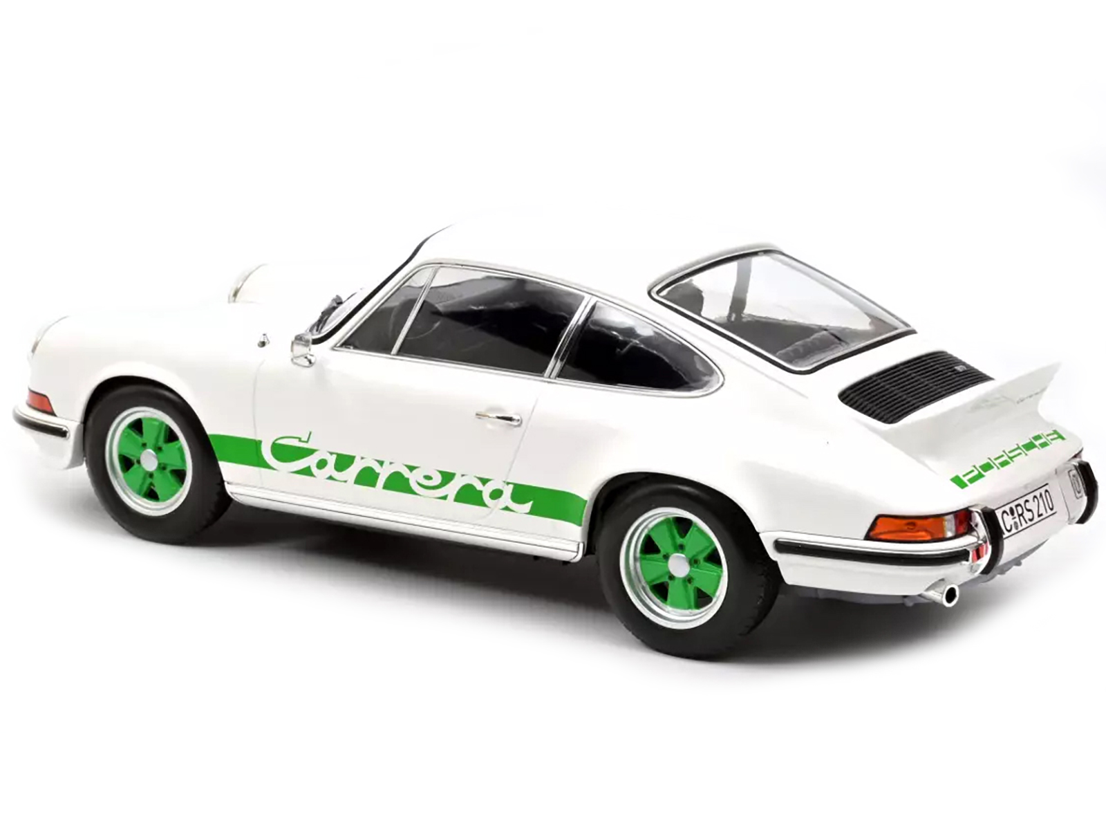 Norev 1972 Porsche 911 RS Carrera White with Green Stripes 1/12 Diecast Model Car by Norev