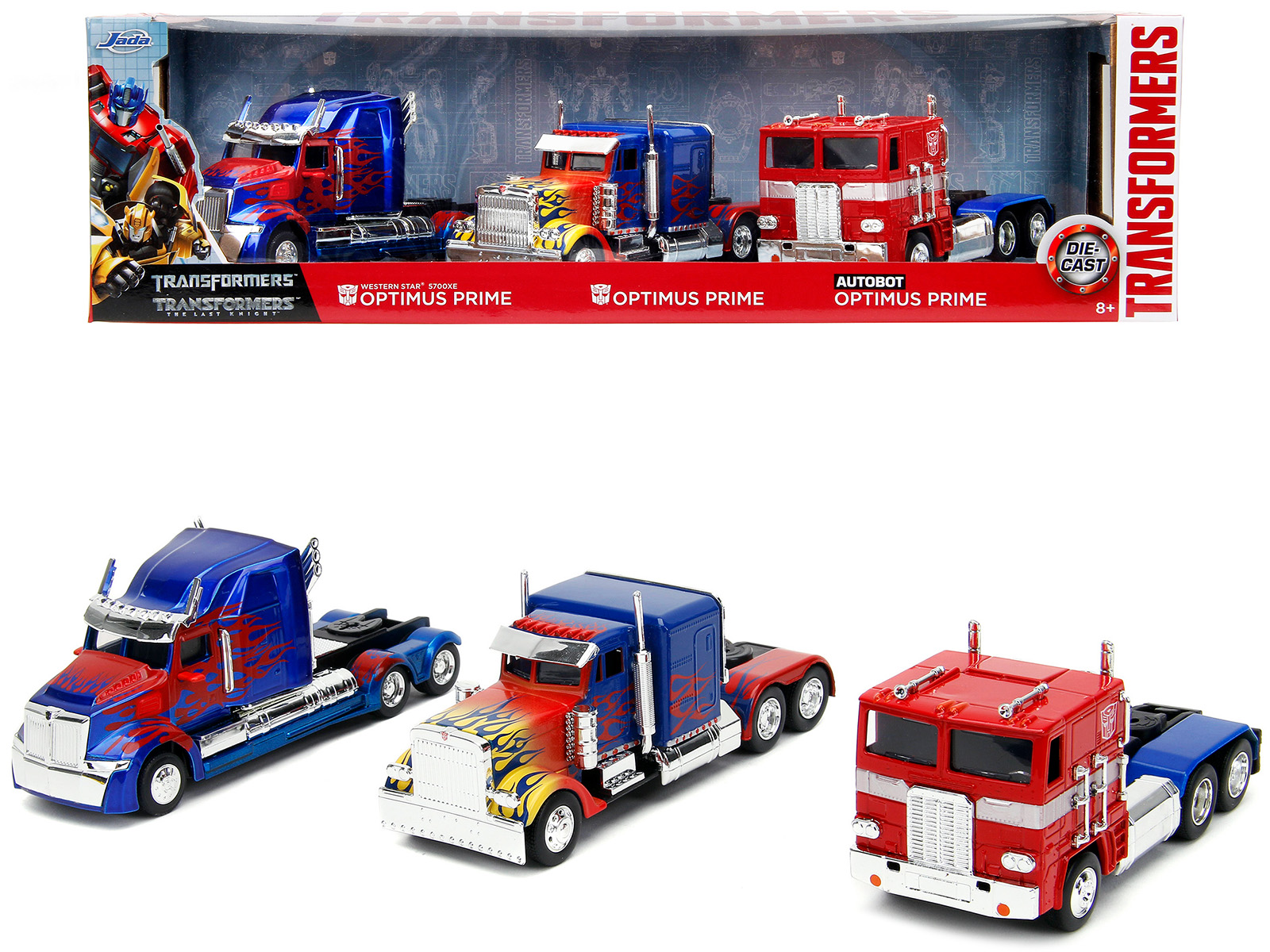 JADA "Transformers" Optimus Prime Trucks Set of 3 pieces "Hollywood Rides" Series 1/32 Diecast Model Cars by Jada