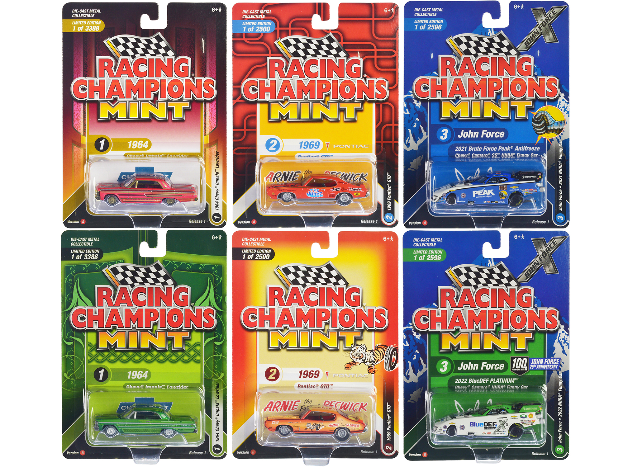 RACING CHAMPIONS "Racing Champions Mint 2023" Set of 6 Cars Release 1 1/64 Diecast Model Cars by Racing Champions