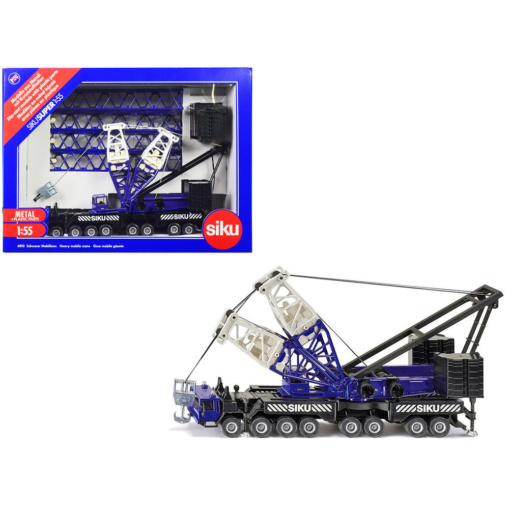 Siku Heavy Mobile Crane Blue and Black with Extenders and Lifting Block ...