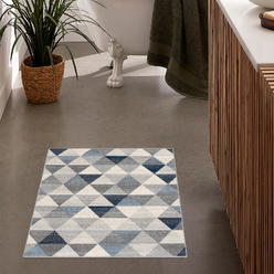 Home Roots 2' X 3' Navy Blue Geometric Diamond Scatter Rug