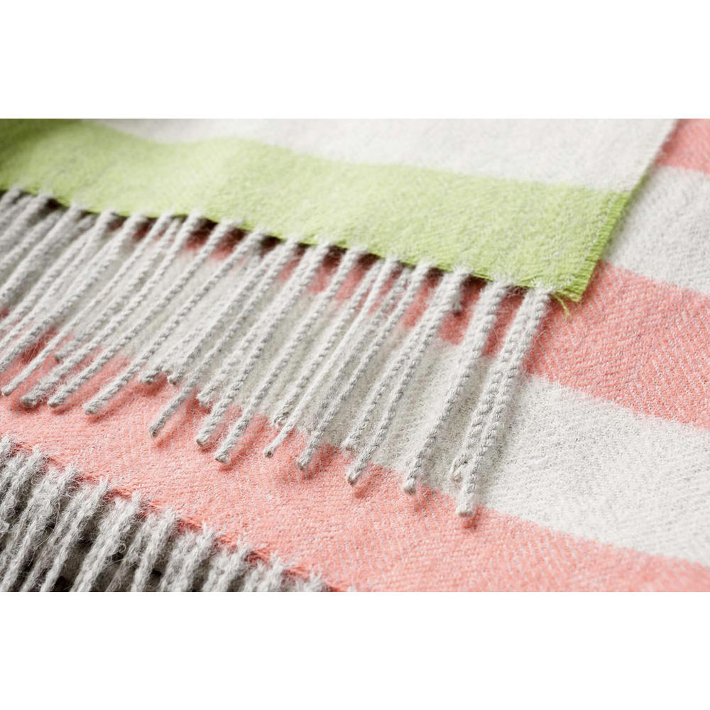 Home Roots Gray Woven Wool Striped Reversable Throw