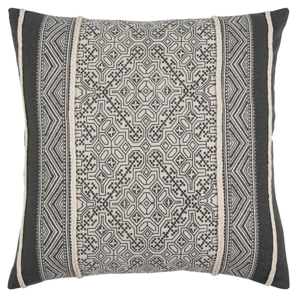 Home Roots Black and Beige Tribal Pattern Throw Pillow