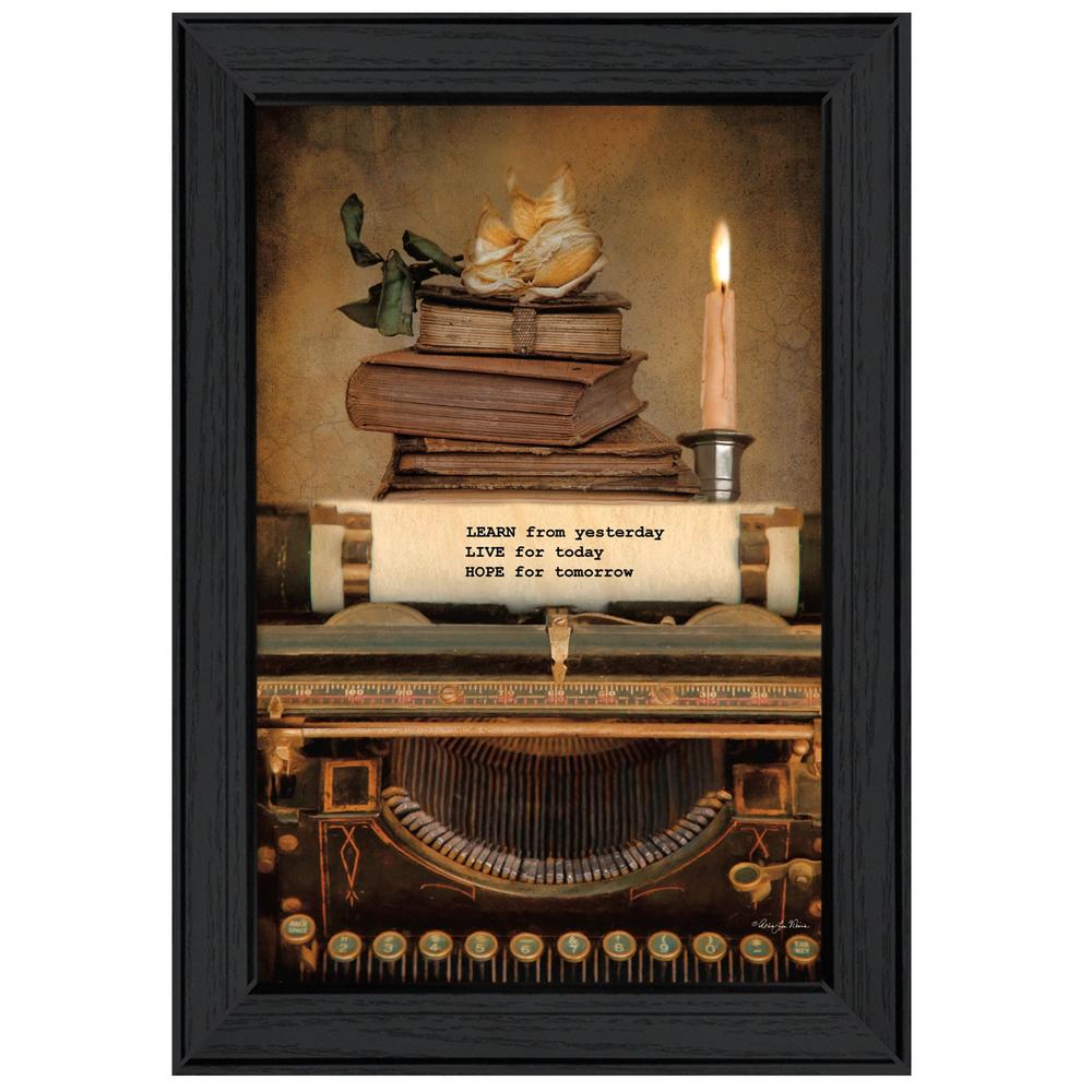 Home Roots Learn From Yesterday Black Framed Print Wall Art