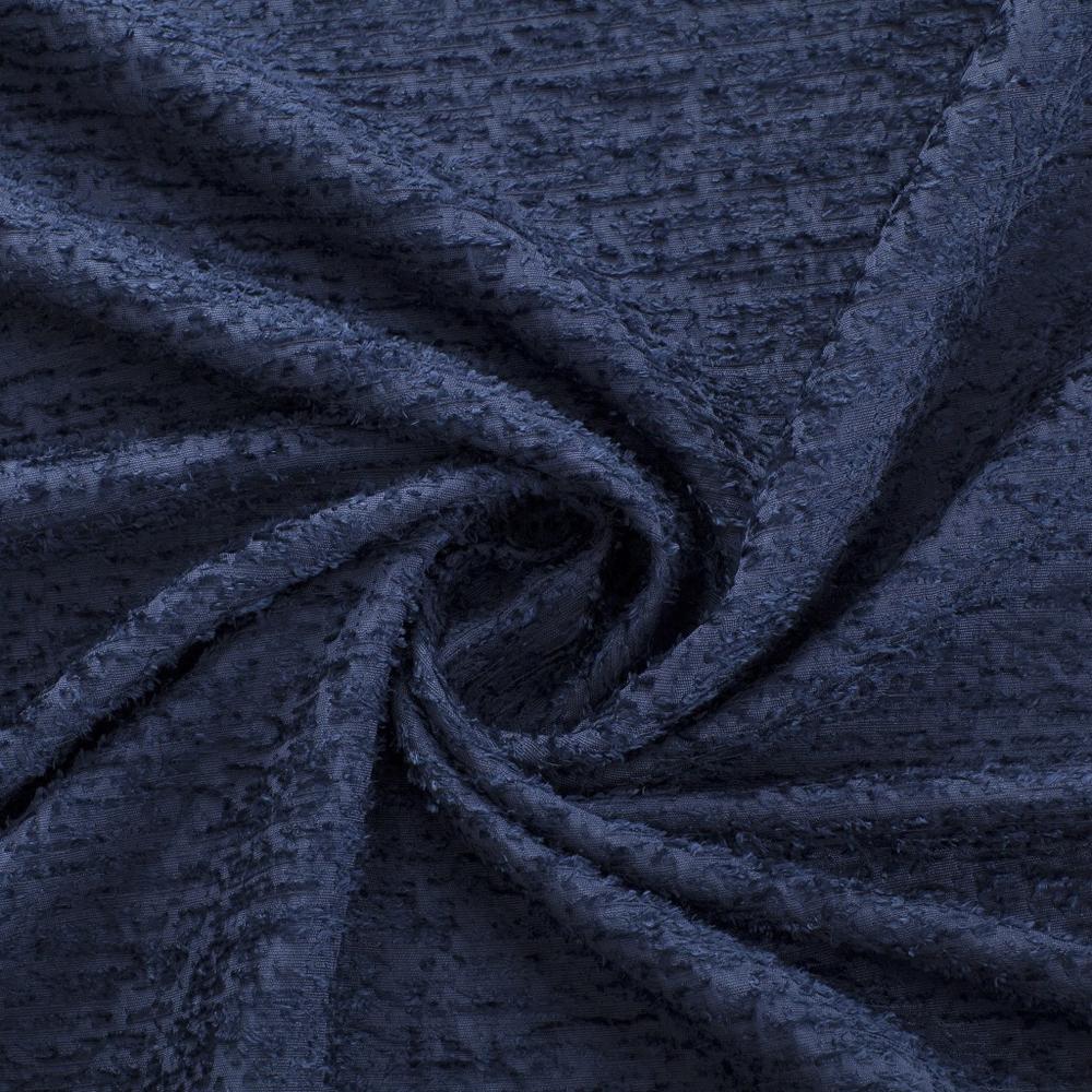 HomeRoots Navy Blue Soft Textured Shower Curtain