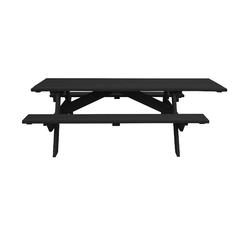 HomeRoots Charcoal Solid Wood Outdoor Picnic Table