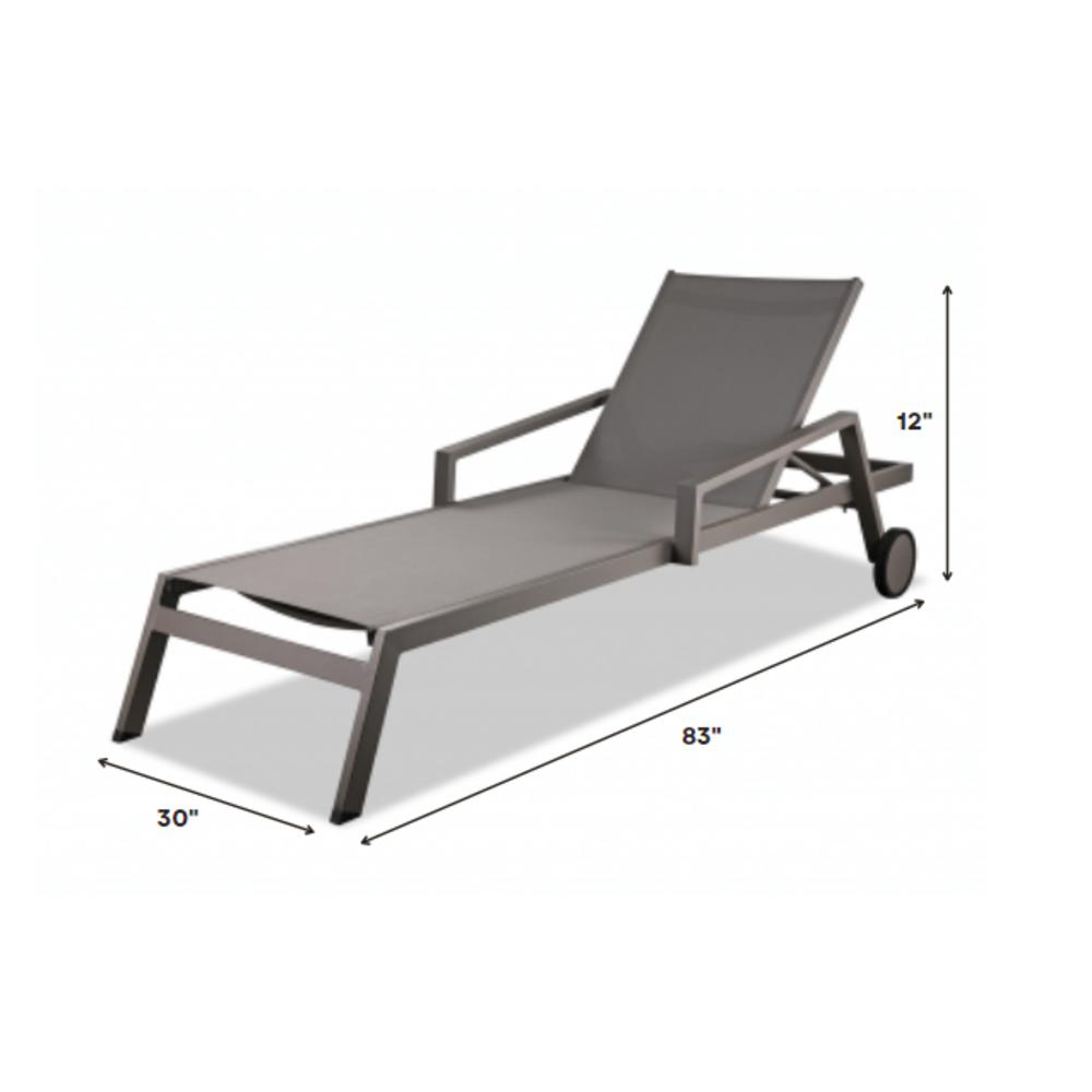 Hoom Roots Set Of 2 Taupe Modern Aluminum Chaise Lounges