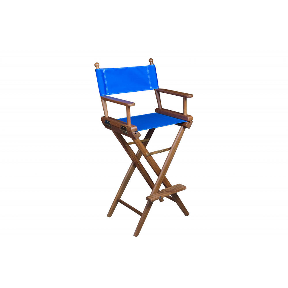 Hoom Roots Blue And Brown Solid Wood Director Chair