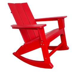 HomeRoots 38" Red Heavy Duty Plastic Rocking Chair