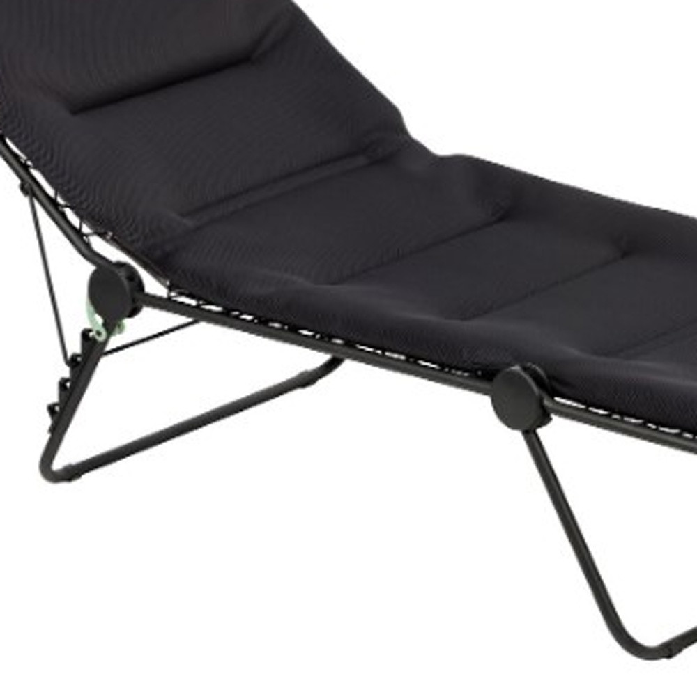 Hoom Roots Premium Black Steel Black Cushion Chaise Lounge