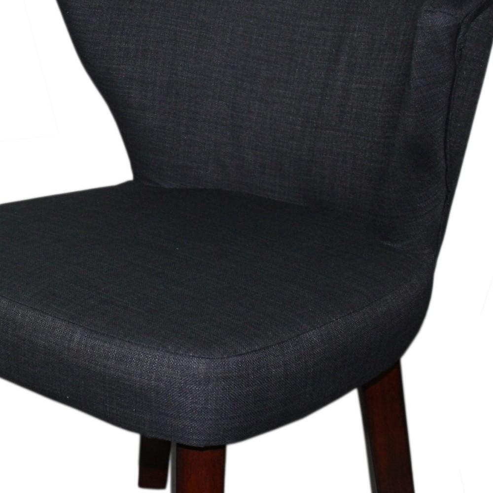 HomeRoots 31" Dark Charcoal Grey and Black Wooden Curve Back Dining or Accent Chair