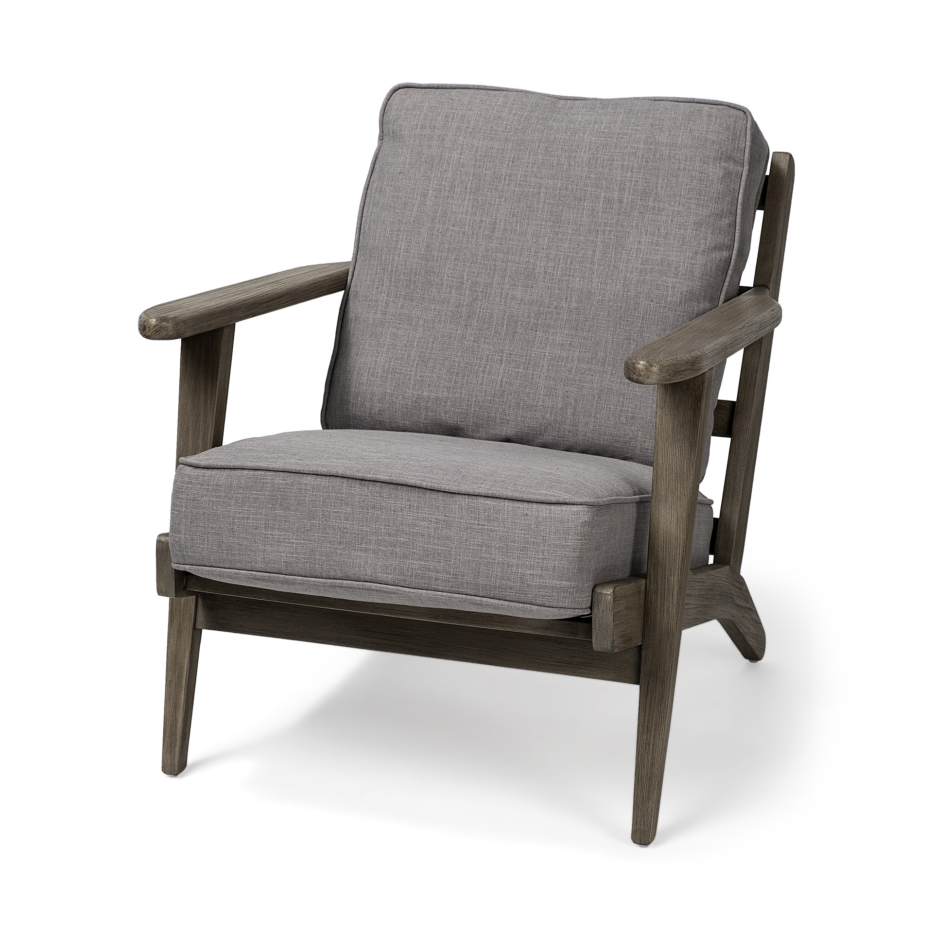 HomeRoots Flint Gray Fabric Accent Chair With Covered Wooden Frame