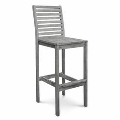HomeRoots 49" Gray Indoor Outdoor Bar Height Chair With Footrest