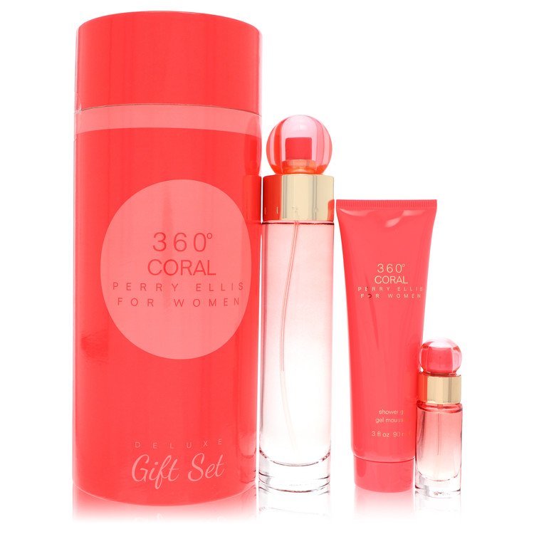 Perry Ellis 360 Coral by Perry Ellis Gift Set -- for Women
