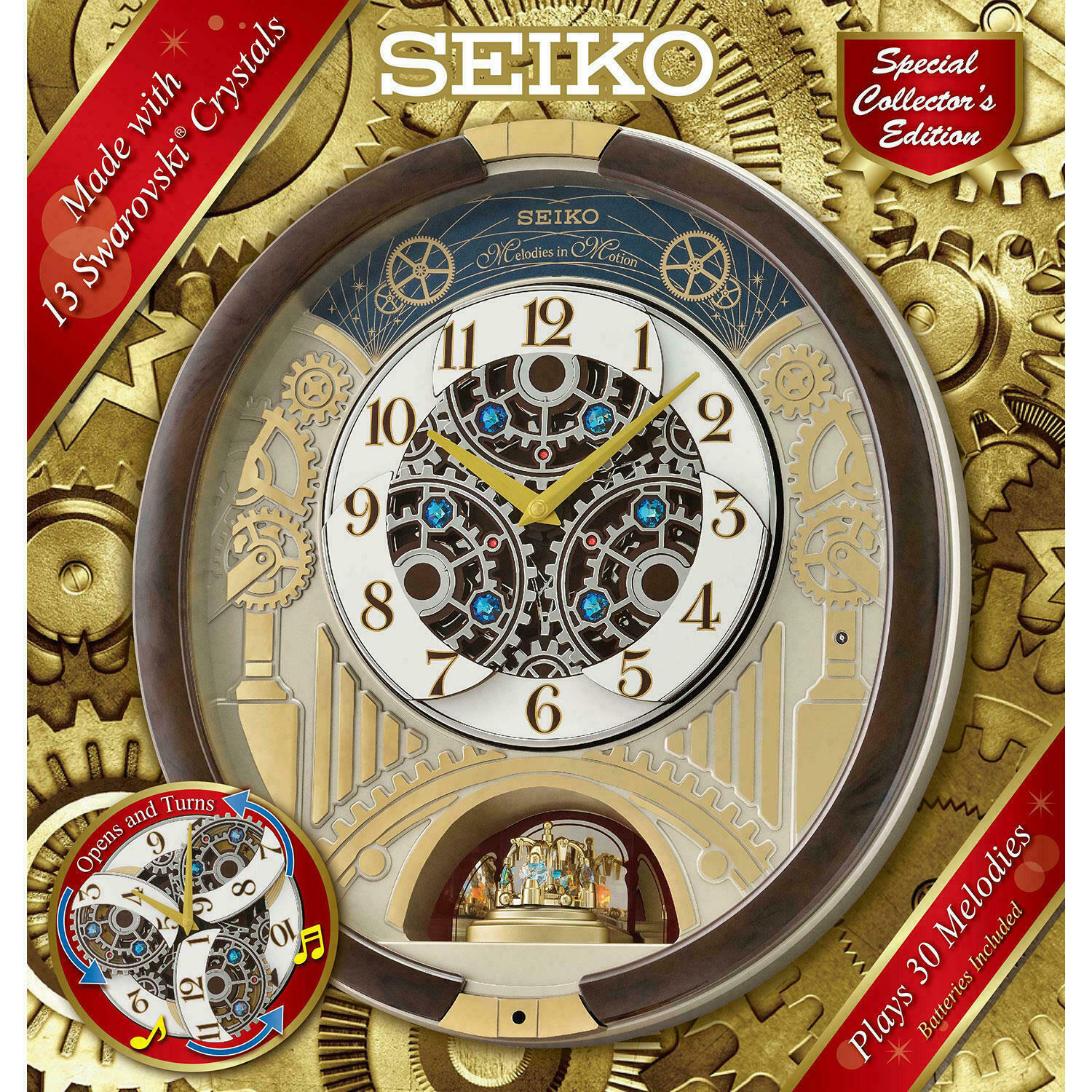 Seiko Melody In Motion Wall Clock 2020 Swarovski Crystals