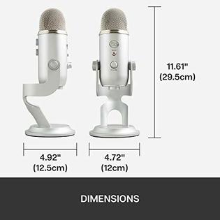 Blue Microphones Blue Yeti Ultimate Usb Microphone For Professional Recording Silver Brand New F