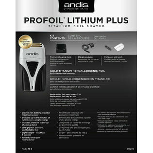 Andis Profoil Lithium Plus Titanium Foil Shaver 17200 Mens Cordless
