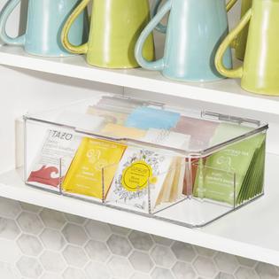 Mdesign Stackable Plastic Tea Bag Organizer Kitchen Storage Box 2 Pack