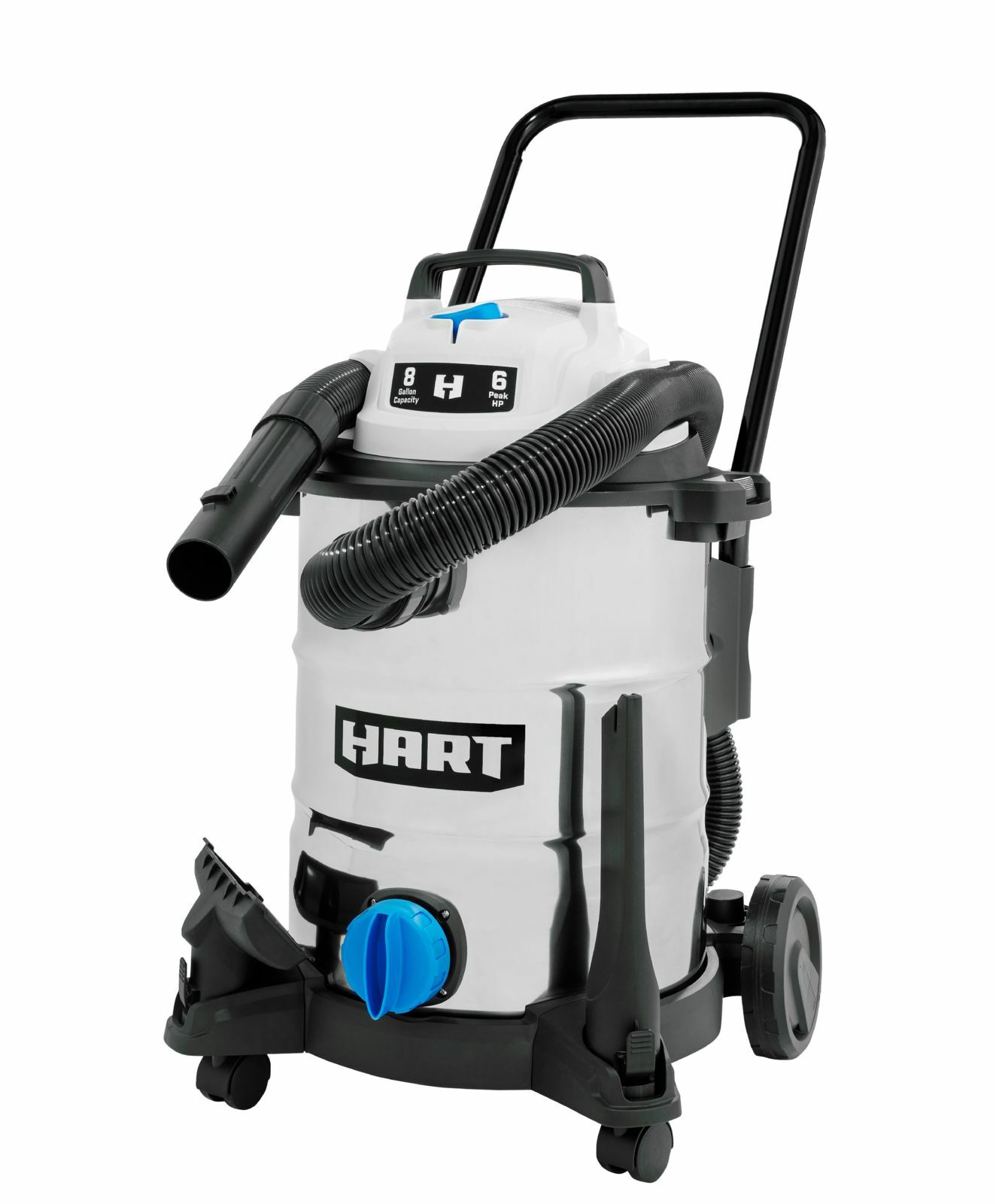 Hart Hart 8 Gallon 6 0 Peak Hp Stainless Steel Wet Dry Vacuum
