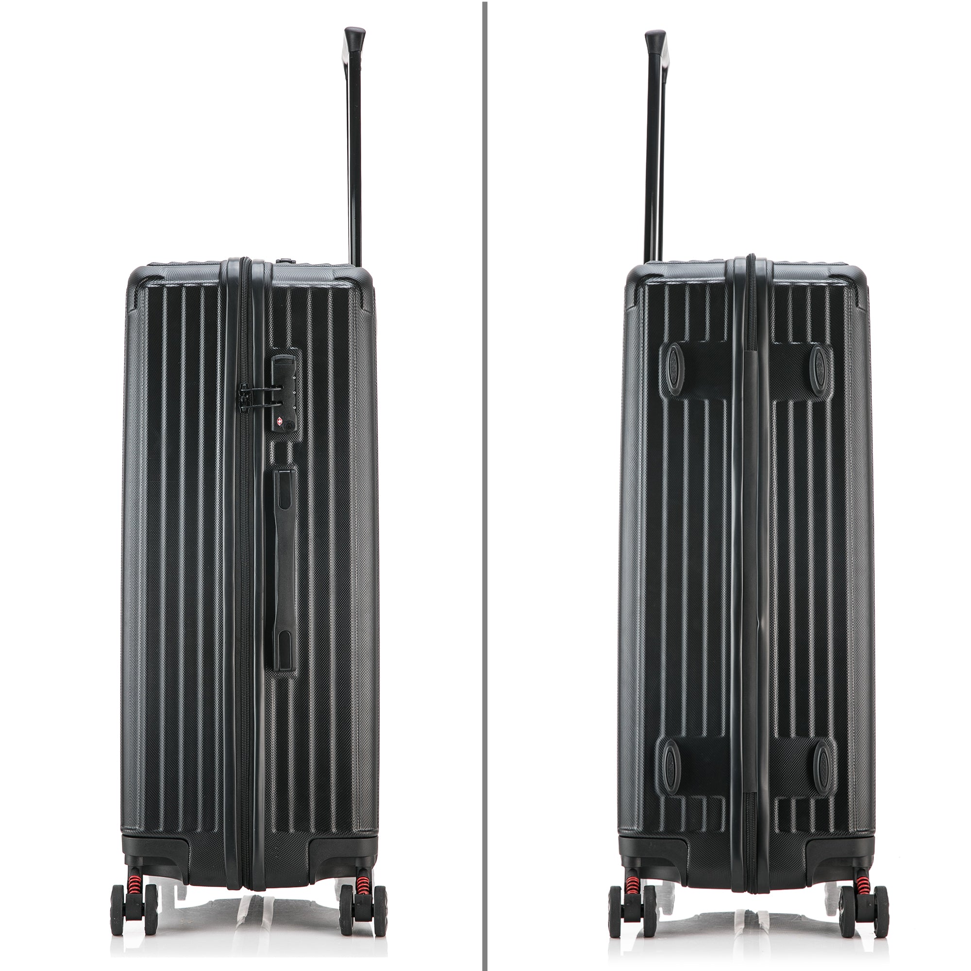 DUKAP STRATOS lightweight hardside spinner 3 piece luggage set  20'',24'', 28'' inch Black