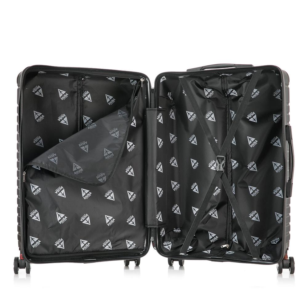 InUSA Deep lightweight hardside spinner 3 piece luggage set  20'',24'', 28'' inch Black