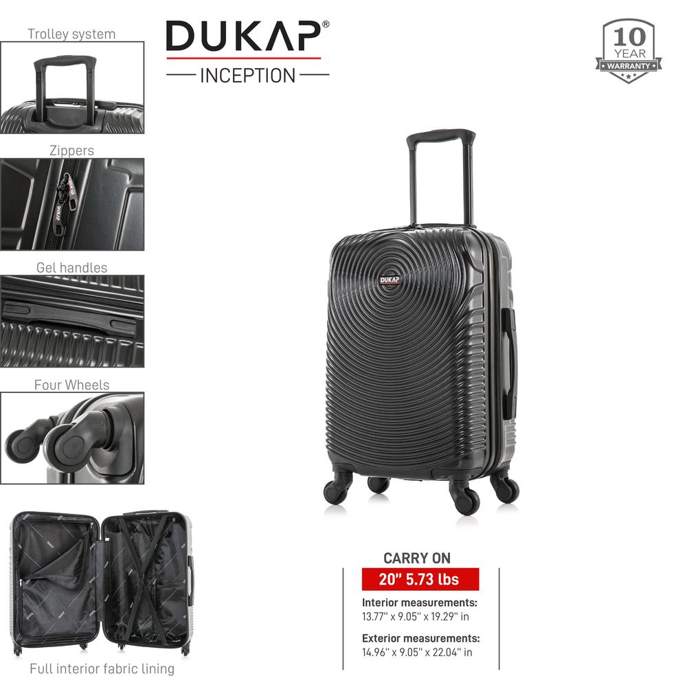 DUKAP Inception Lightweight Hardside Spinner 20 inch Carry-On