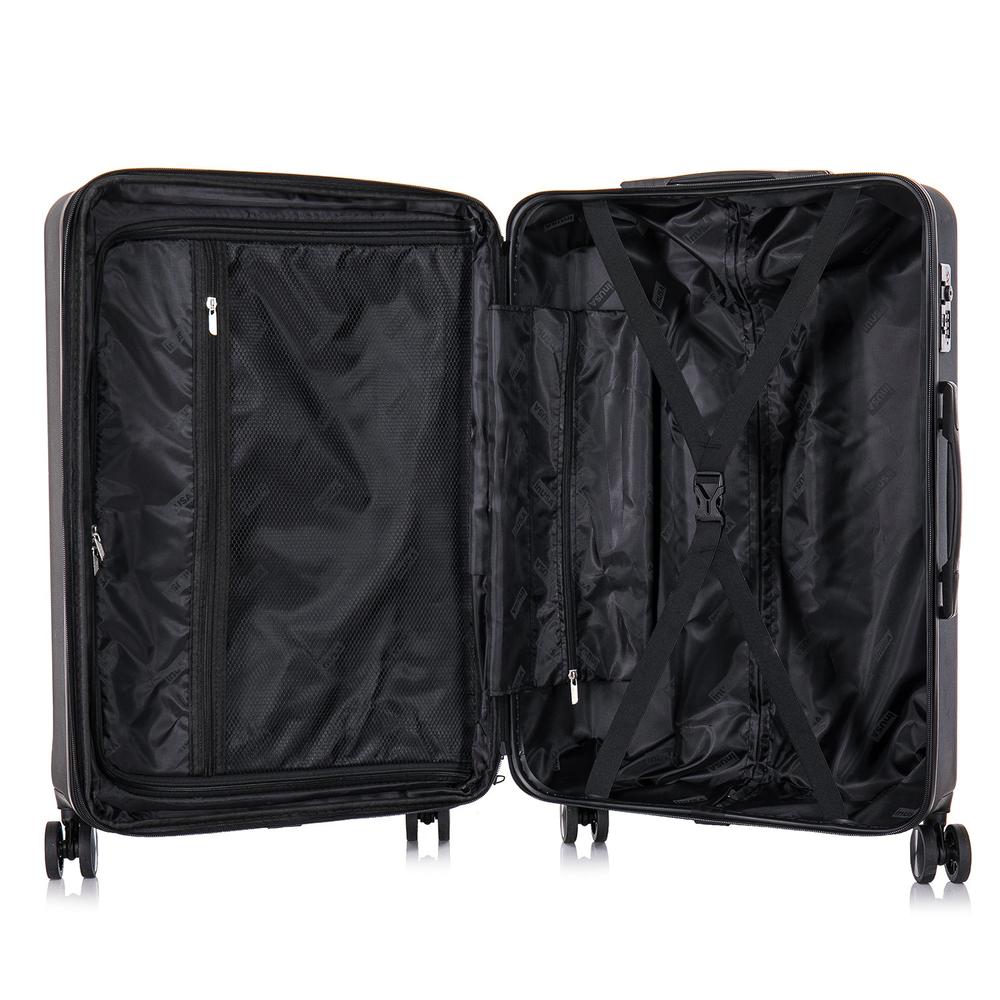 InUSA Elysian Lightweight Hardside Spinner 3 piece luggage set  20'',24'', 28'' inch Black