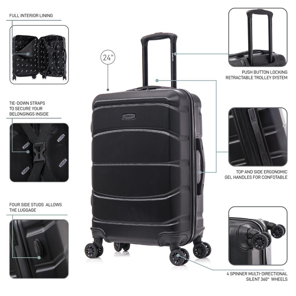 DUKAP Sense Lightweight Hardside Spinner Luggage 28" Black