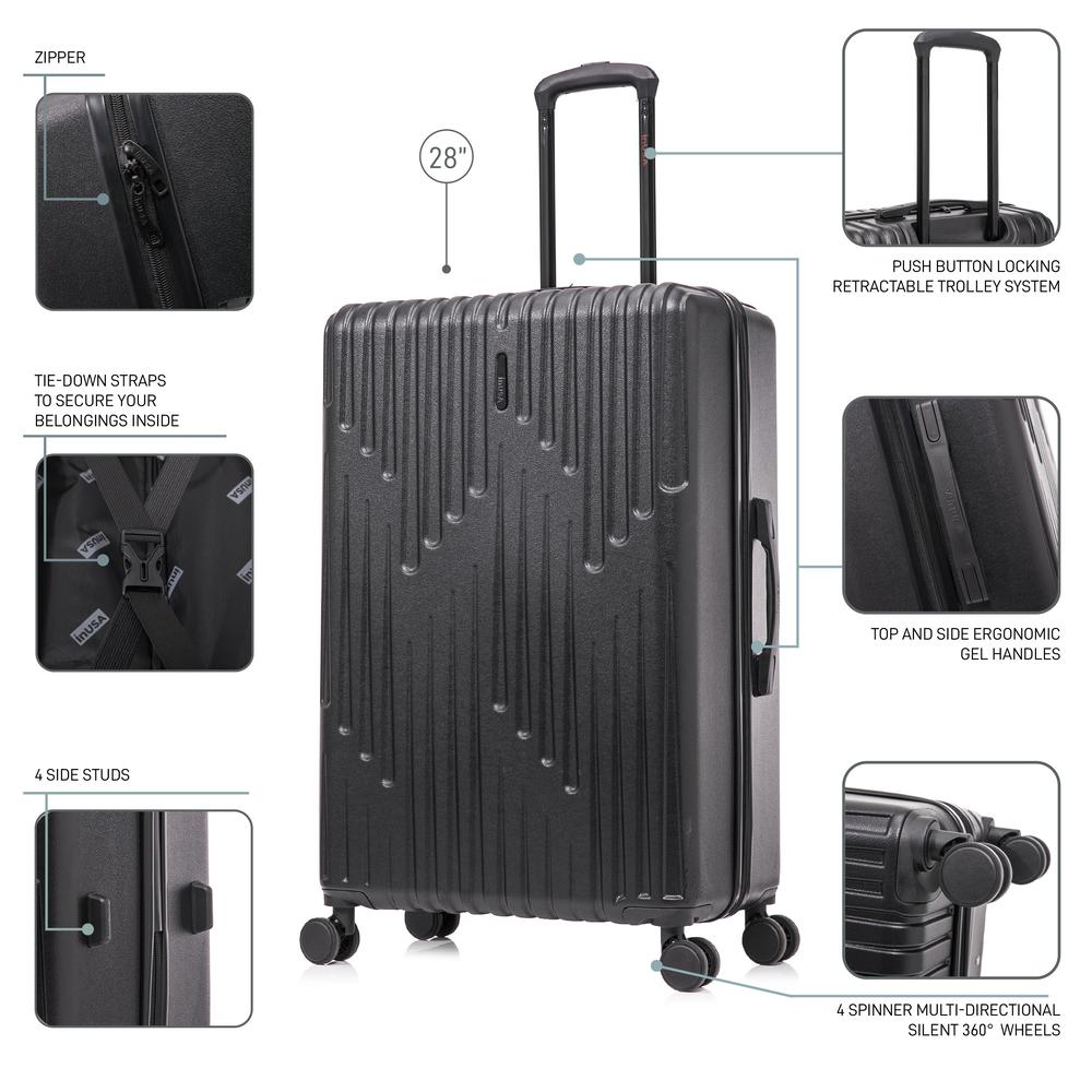 InUSA Drip lightweight hardside spinner luggage 28" Black