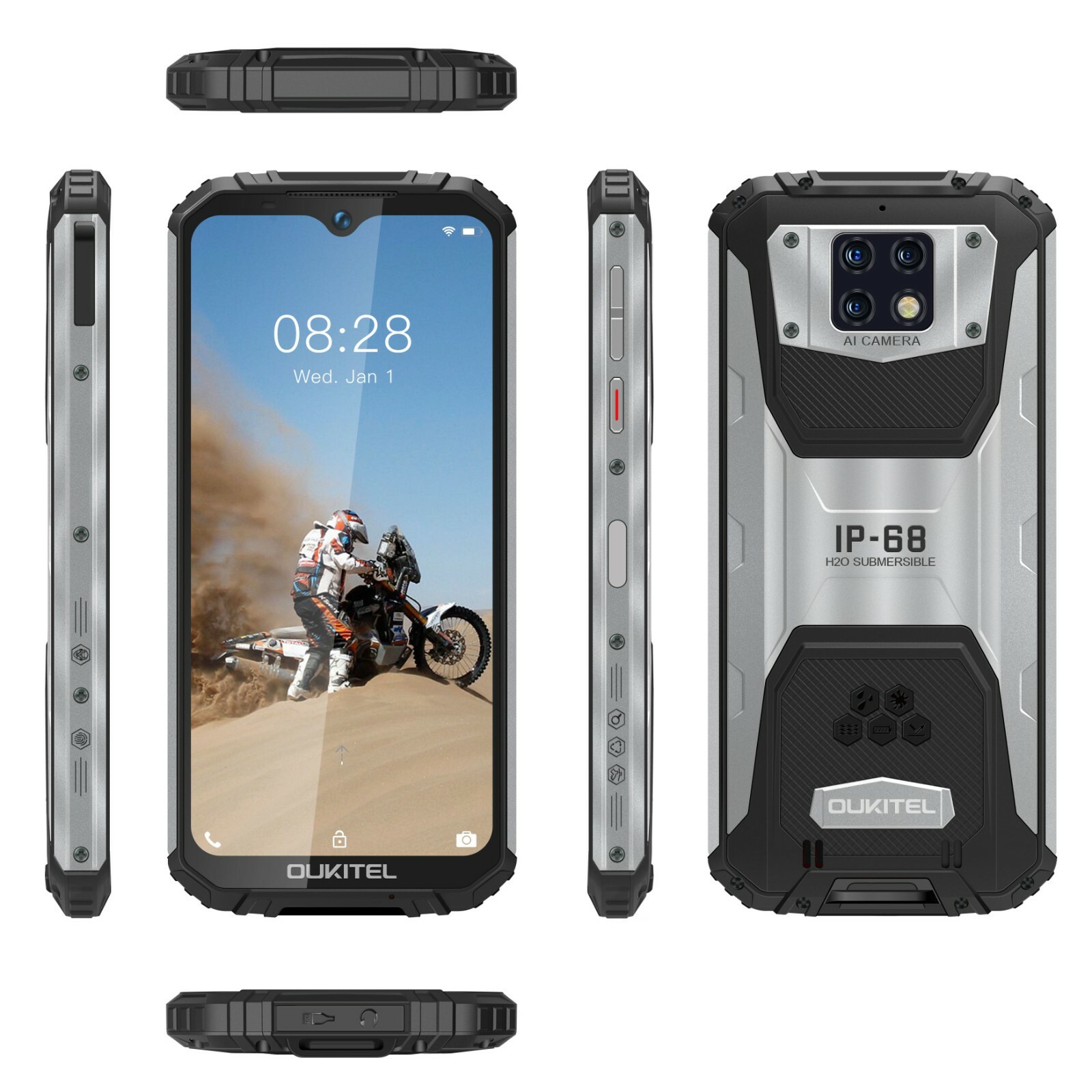 6.3'' Oukitel Wp6 10000mah Ip69k Waterproof Rugged Smartphone 4gb+128gb 