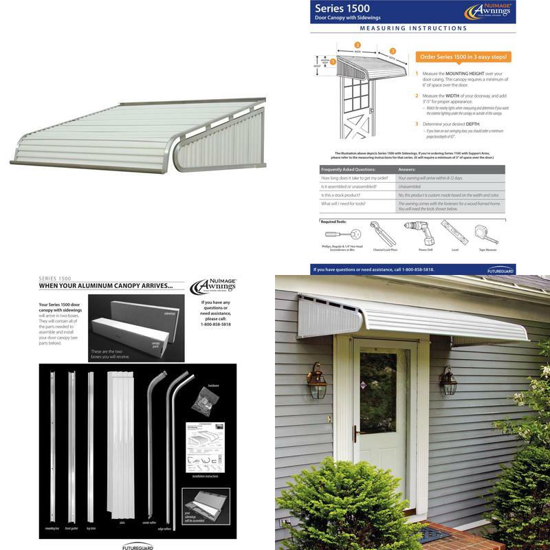 Nuimage Awnings 5 Ft 1500 Series Door Canopy Aluminum Awning 12 In H X 42 In D In White