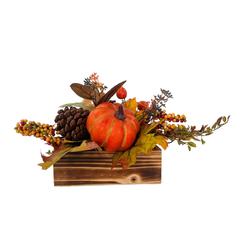 Platon Floral & Craft Fall Arrangement Pumpkin Gourd Maple Berry 18"