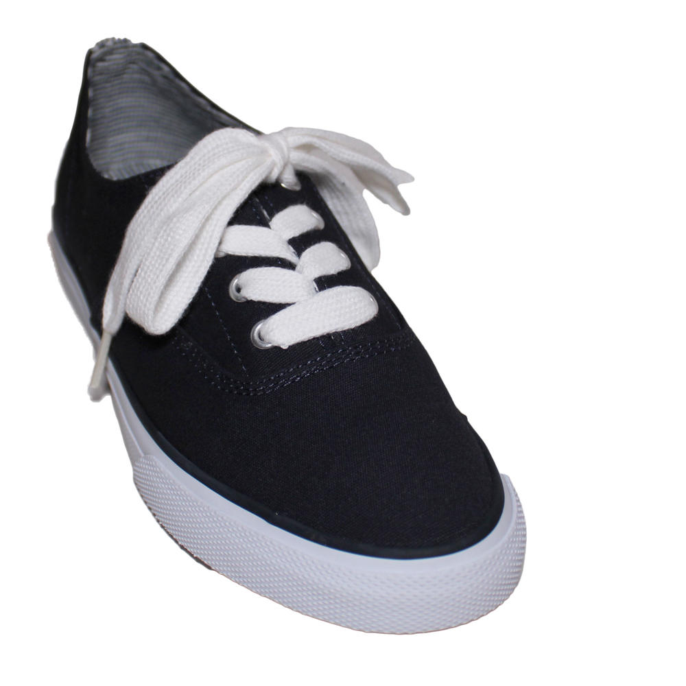 Lands' End Lands End Womens Size 5.5, Canvas Oxford Lace up Sneaker, Classic Navy