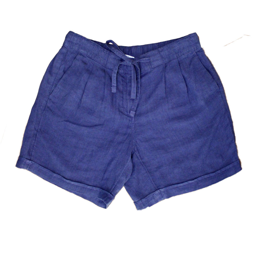 Lands' End Lands End Women Size 8 Petite, Linen Market Shorts, Evening Sapphire Blue