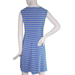 Lands' End Lands End Women XXS (00-0) Petite Sleeveless Fit & Flare Dress, Blue Stripe Lands' End Lands End Women XXS (00-0) Petite Sleeveless Fit & Flare Dress, Blue Stripe