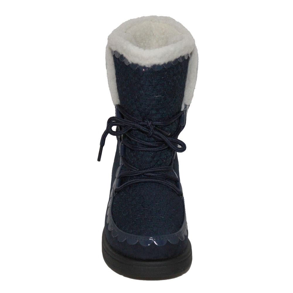 Lands' End Lands End Girl's Size US 11, Fleece Lined Cozy Boots, Dark Denim Blue New without Box
