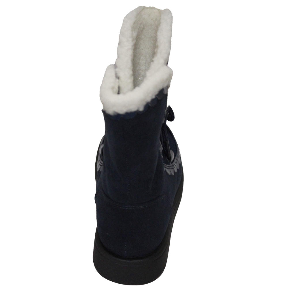 Lands' End Lands End Girl's Size US 11, Fleece Lined Cozy Boots, Dark Denim Blue New without Box