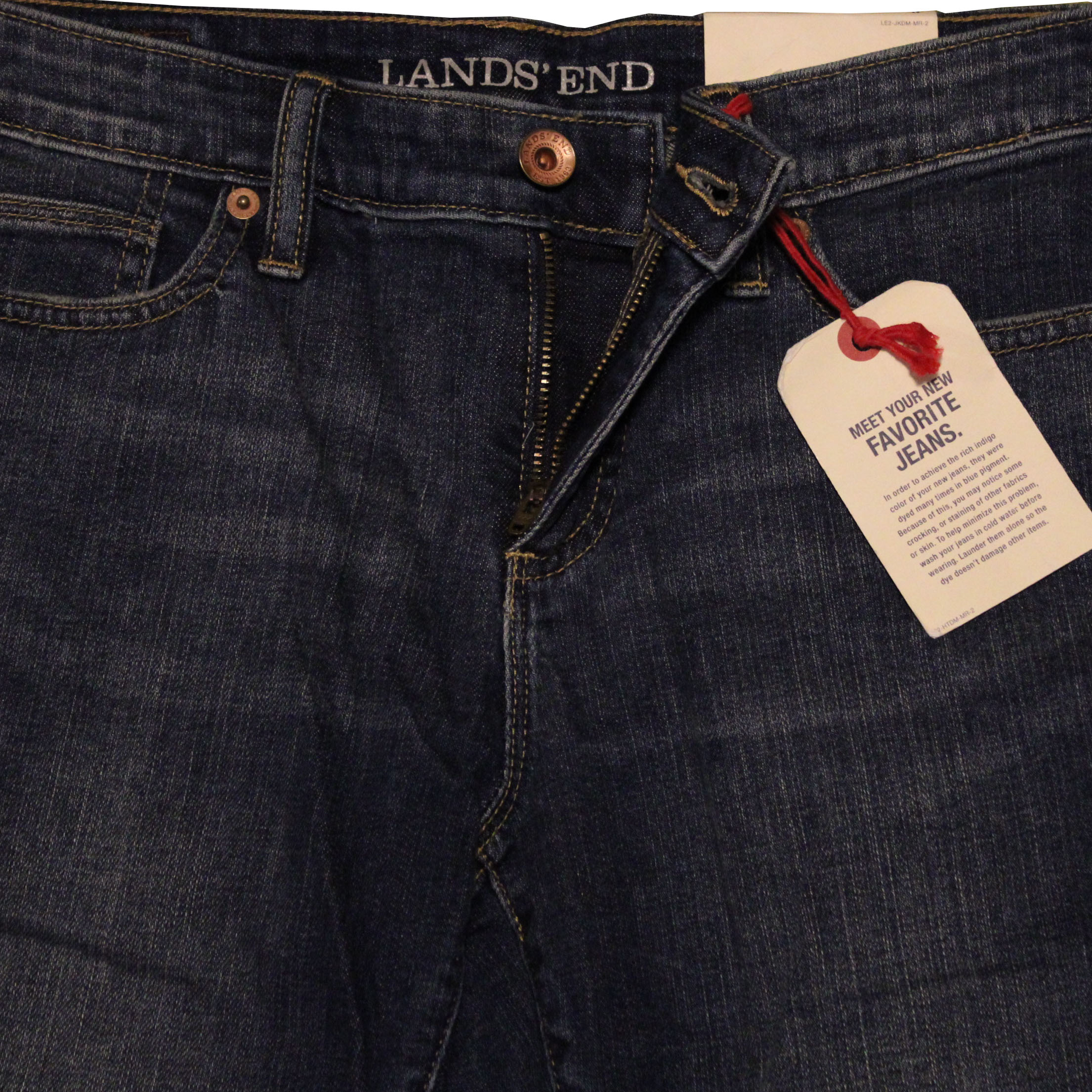Lands' End Lands End Women's Size 12 Petite, Crop Jeans Dark Indigo Wash Denim