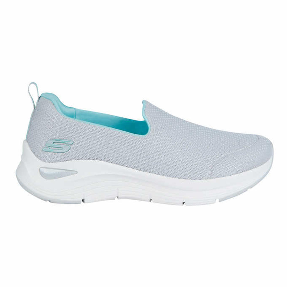 Skechers Ladies' Arch Comfort Size 9 Slip on Comfort Sneaker, Gray NEW Ships Without Box