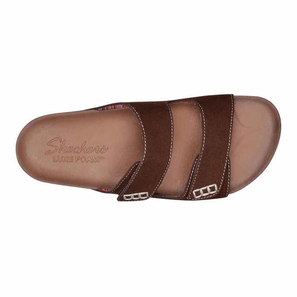 Skechers Ladies' Size 7 Two Strap Sandal, Brown (Chocolate) NEW SHIPS WITHOUT BOX