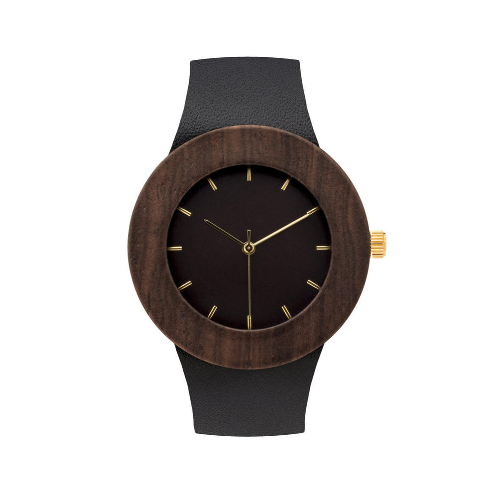 analog watch co. Leather & Blackwood Watch
